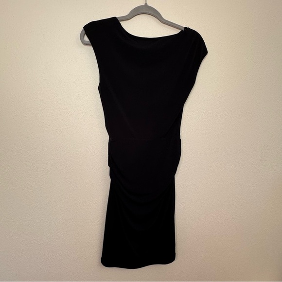 New York & Company Little Black Dress Asymmetrical Ruched Cocktail Party Dress - Picture 10 of 16